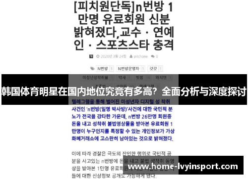 韩国体育明星在国内地位究竟有多高？全面分析与深度探讨